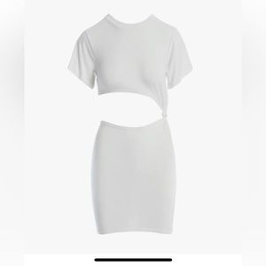 Brand new naked wardrobe cut it out dress in white